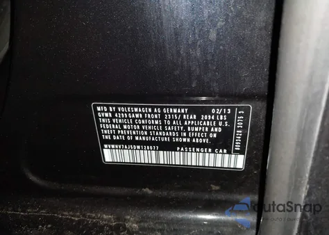 2013 Volkswagen Gti Wolfsburg Edition from USA, damaged, VIN WVWHV7AJ5DW128077